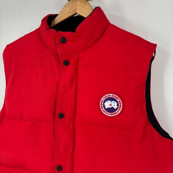 Canada Goose Vest Size 3XL Men’s Red Duck Down Insulation Quilted - Picture 3 of 14